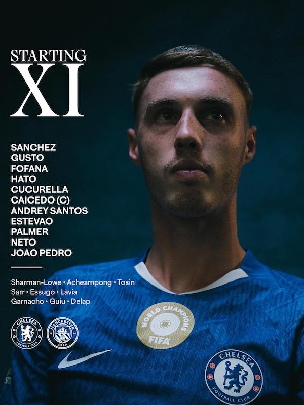 Đội hình ra sân của Chelsea. Ảnh: CFC