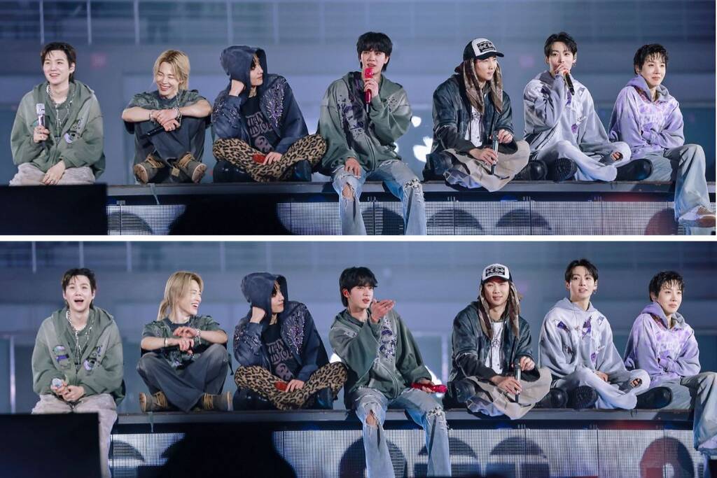 Các thành viên BTS tâm sự chân thành với người hâm mộ tại concert ở Hàn Quốc. Ảnh: Lotte