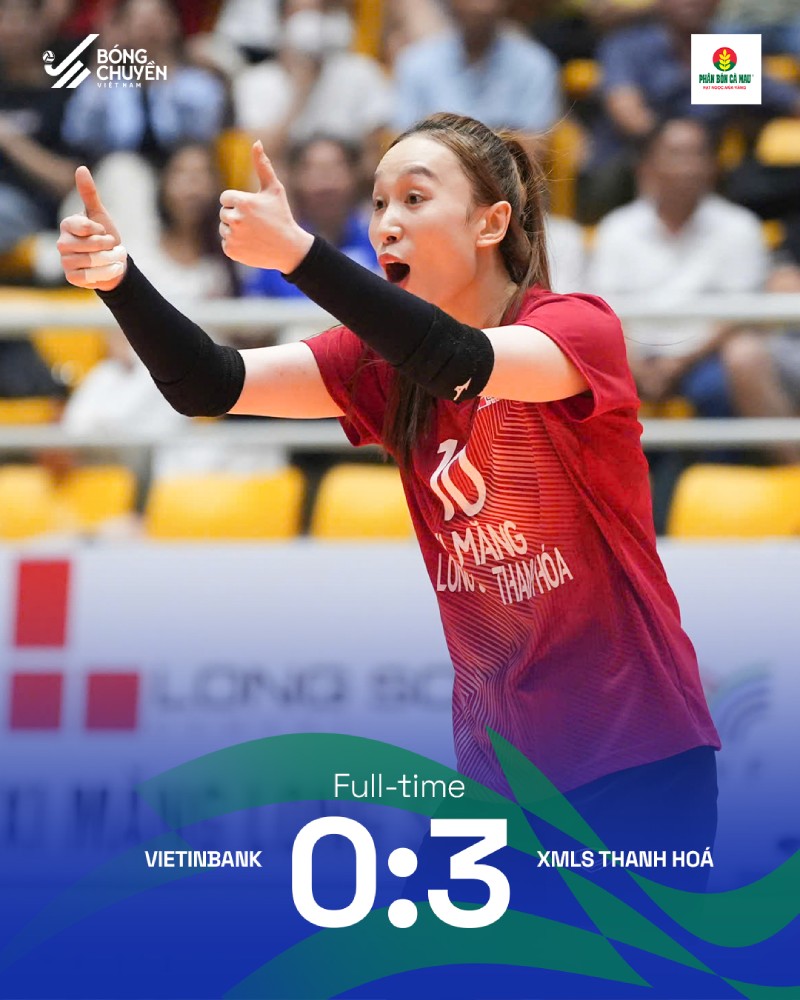 Xi măng Long Sơn Thanh Hóa thắng Vietinbank 3-0. Ảnh: Bóng chuyền Việt Nam