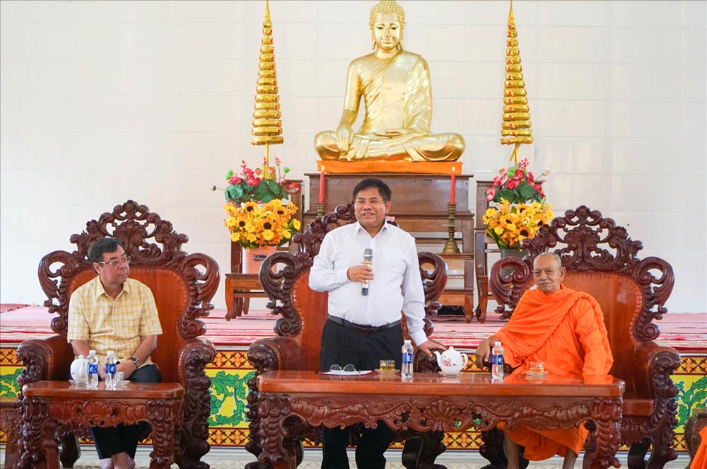 Deputy Minister Y Thong speaks at the Khmer Southern Buddhist Academy. Photo: Ministry of Ethnic Minorities and Religious Affairs