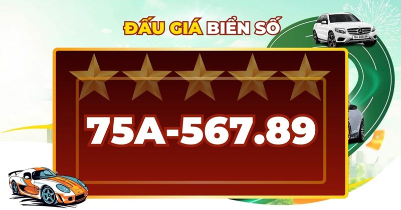 Biển số 75A-567.89 chính thức đấu giá ngày 13/4
