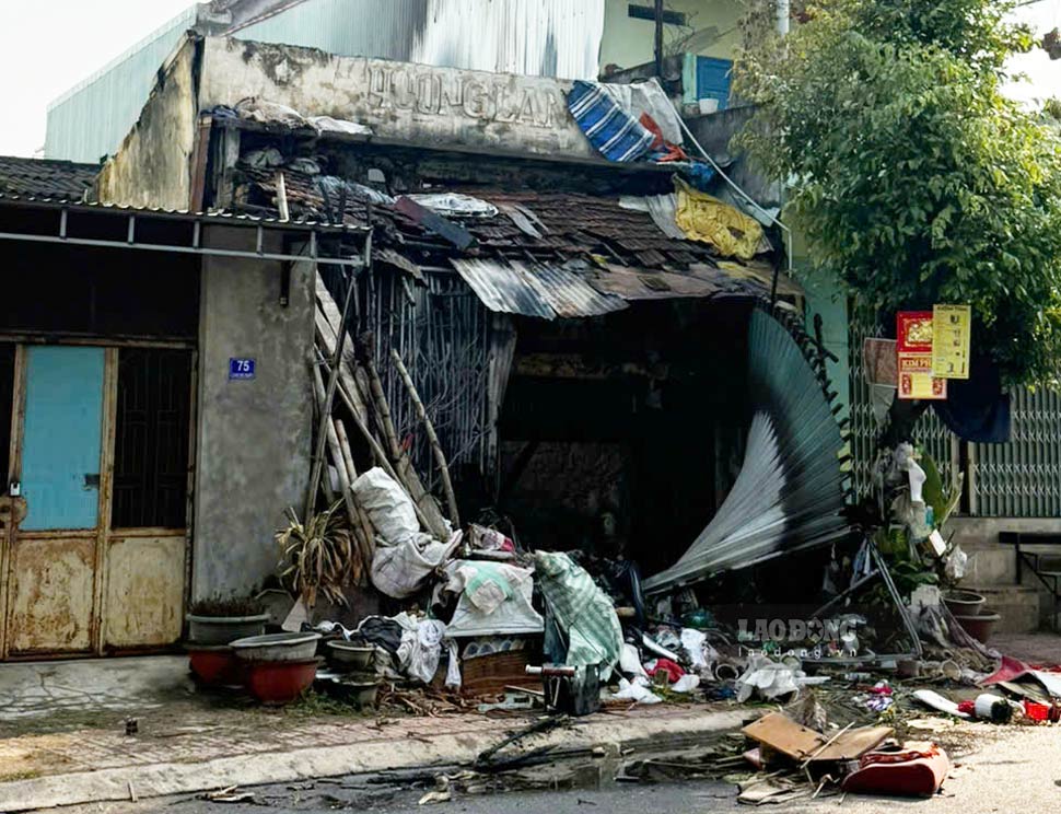 The house where the fire occurred, killing 1 person in An Nhon Dong ward, Gia Lai. Photo: Hoai Phuong