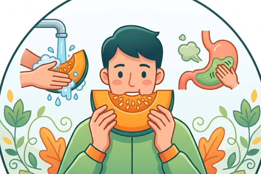 What to note when eating raw pumpkin to avoid health risks. Graphics: Thien Nhan