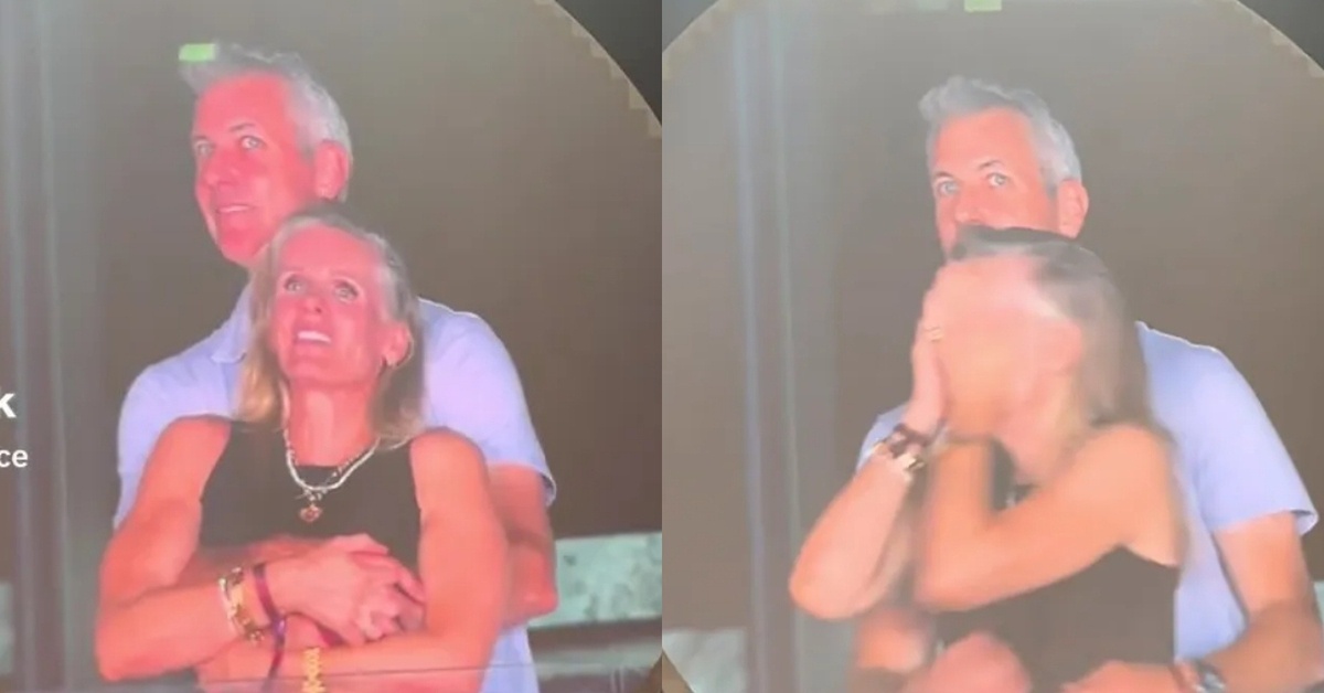 CEO bị bắt quả tang ngoại tình trong buổi concert của Coldplay. Ảnh chụp màn hình