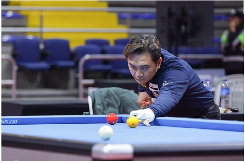 チャン・タイン・ルックは、チョ・ミョンウとの決勝戦の後、ワールドカップカロム3クッションで準優勝しました。写真:UMB