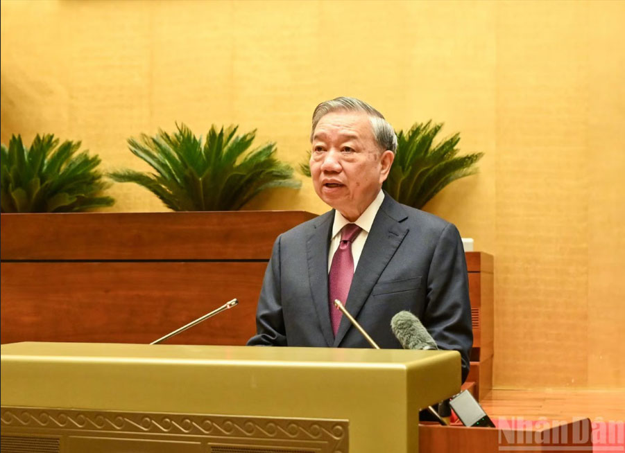 General Secretary and President To Lam speaks at the Conference. Photo: Nhan Dan