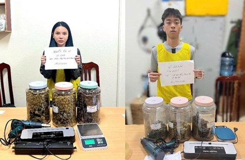 Công an Hà Nội bắt giữ 2 đối tượng mua bán cần sa, thu giữ hơn 3,5kg ma túy. Ảnh: CAHN