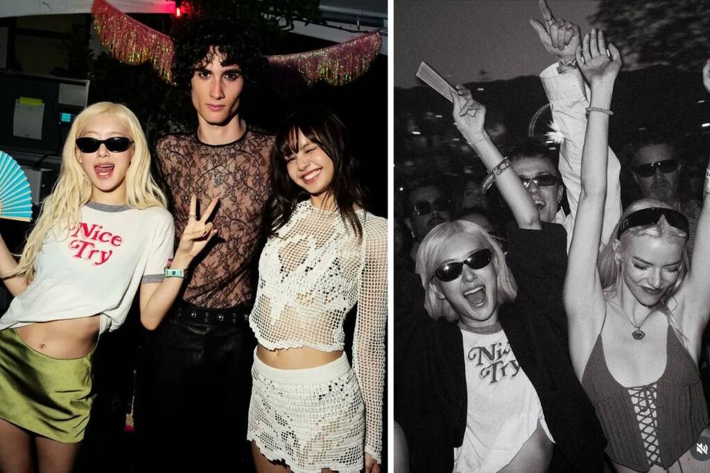 Rosé và Lisa (Blackpink) xuất hiện ở lễ hội âm nhạc Coachella. Ảnh: cắt từ video