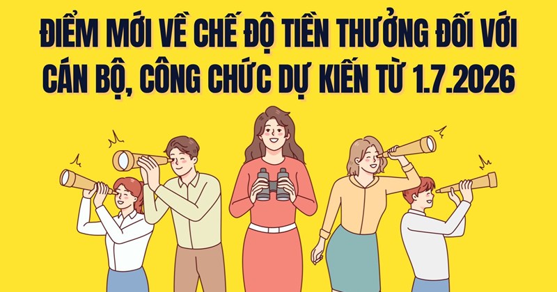 Chế độ thưởng mới cho cán bộ, công chức từ 1/7/2026