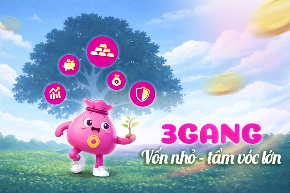 3Gang với triết lý “ Vốn nhỏ - Tầm vóc lớn” nơi người dùng có thể bắt đầu hành trình thịnh vượng từ quy mô nhỏ. 
