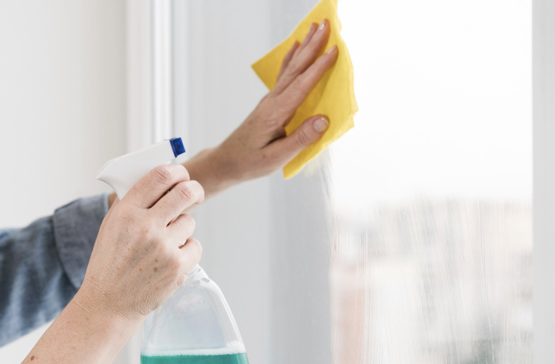 Wiping windows seems simple but easily leaves unpleasant faint streaks. Photo: Thuy Duong