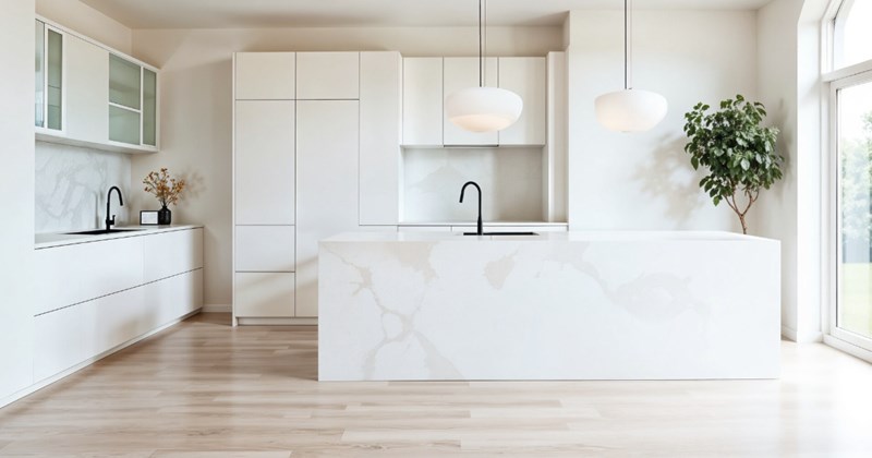 Chọn màu sàn bếp thế nào để "ăn gian" diện tích?