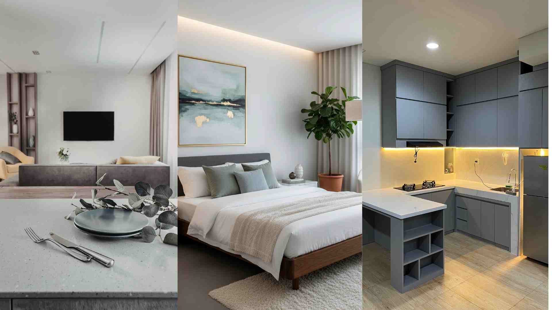 Arrange the living room, bedroom and kitchen scientifically for a comfortable and comfortable living space. Graphics: Ha May