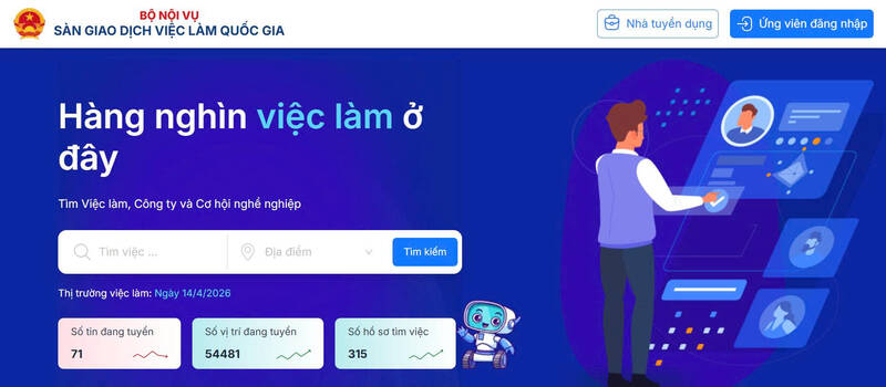 On April 14, at the Ministry of Home Affairs headquarters, the Opening Ceremony of the pilot version of the National Job Exchange was held, with the participation of representatives of many central agencies, ministries, branches and localities. Photo: Thu Giang