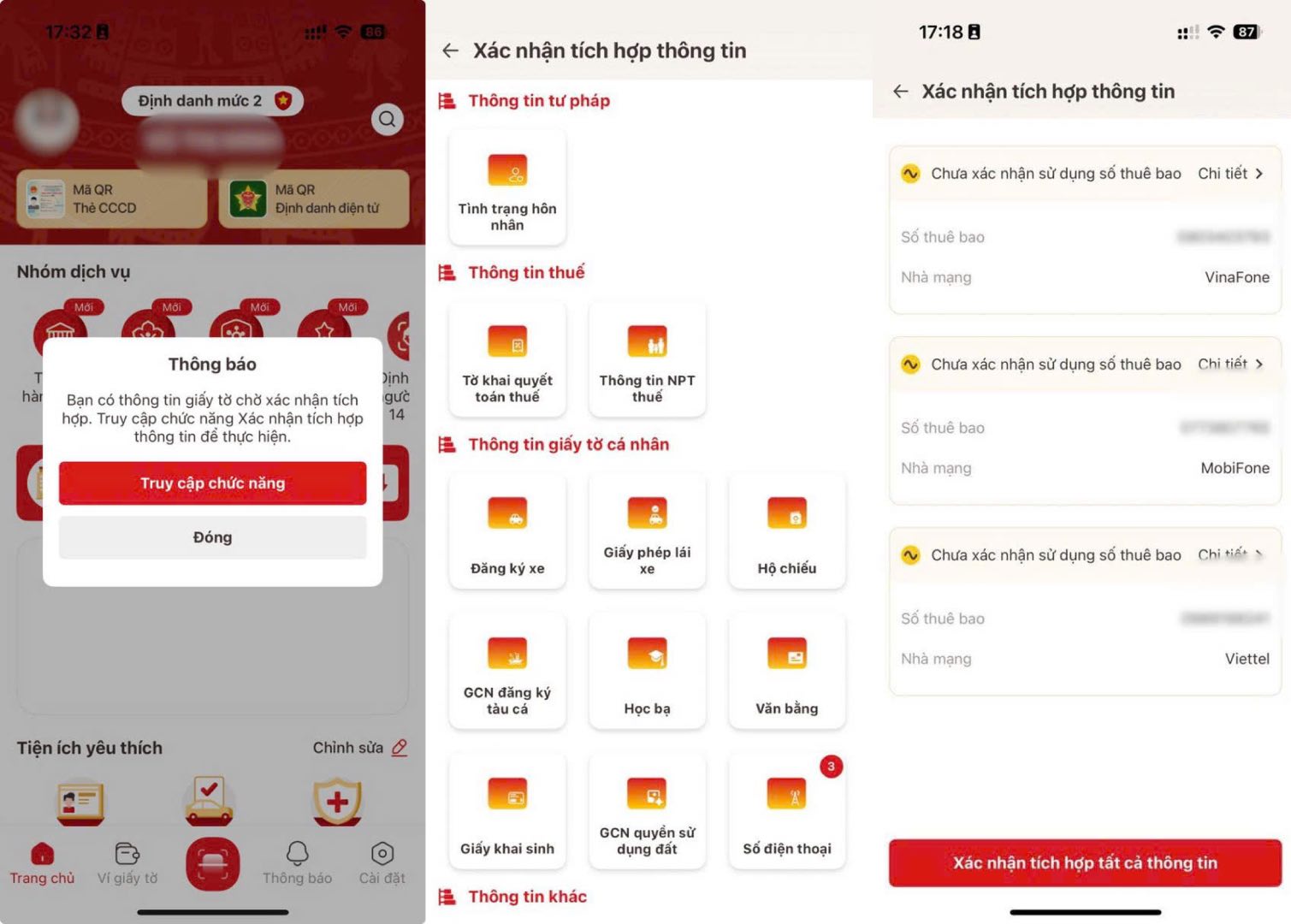 Cách tự xác thực SIM chính chủ trên VNeID. Ảnh: VGP