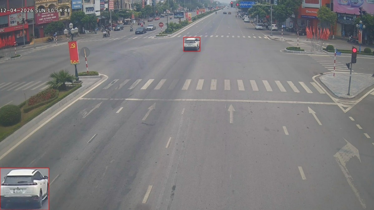 Vehicles violating red lights are fined remotely. Photo: Hung Yen Provincial Police