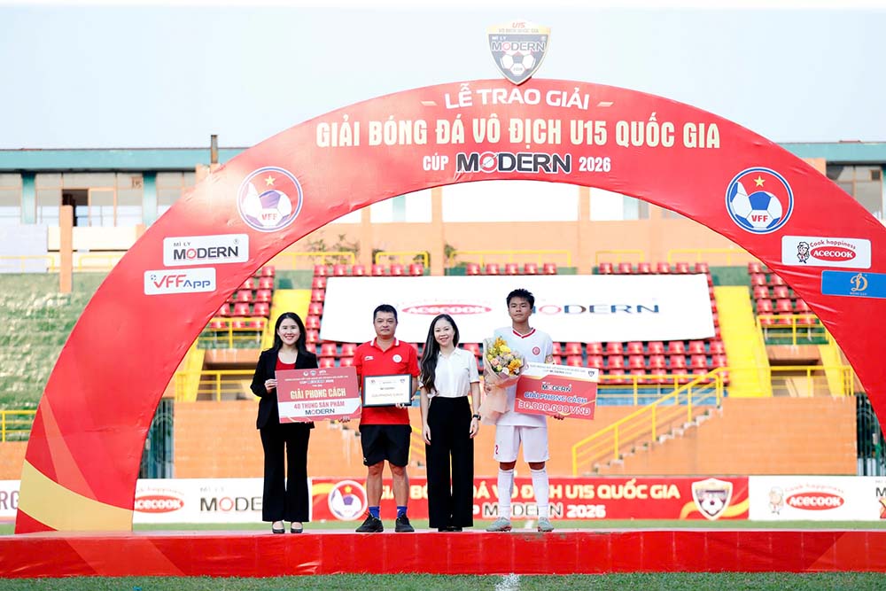 Giải phong cách dành cho U15 Thể Công Viettel I. Ảnh: Thanh Vũ