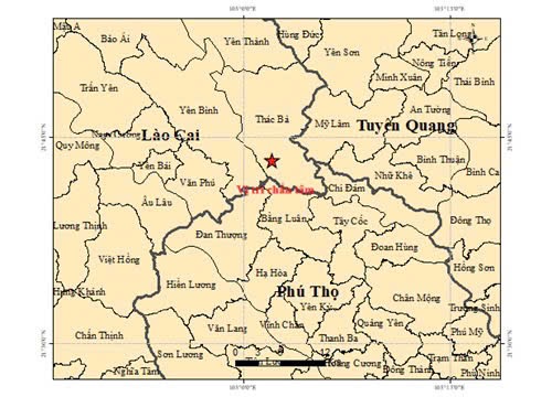 El terremoto ocurrió en Lao Cai con una magnitud de 3 en la escala de Richter. Foto: Unidad proporcionada