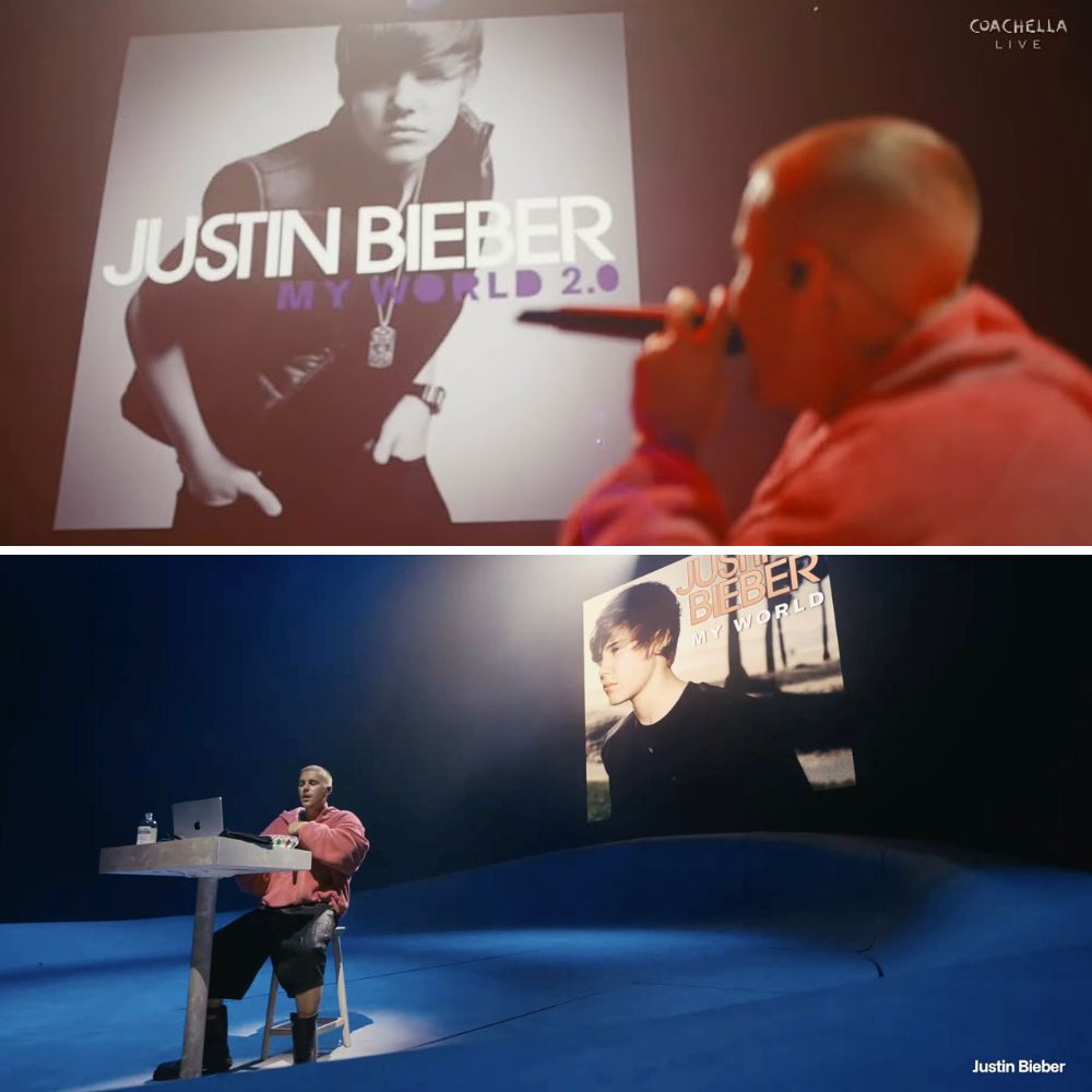 Justin Bieber hát karaoke cùng khán giả. Ảnh: cắt từ video