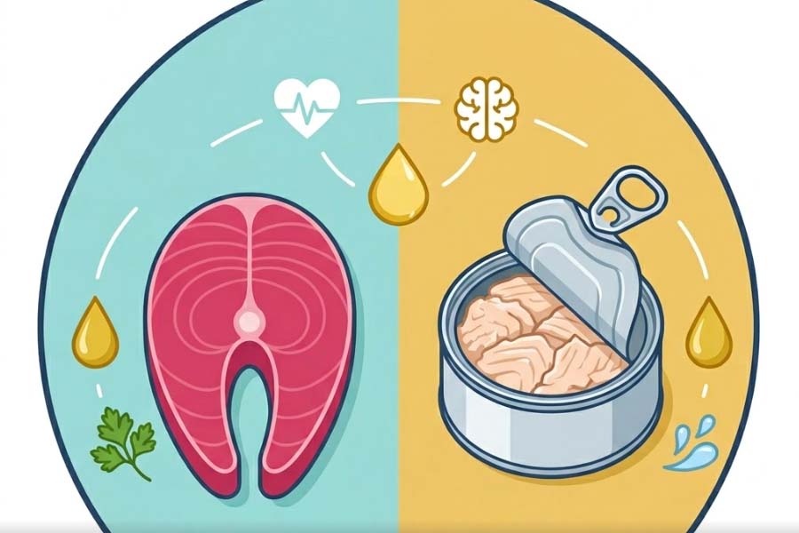 Should fresh tuna or canned tuna be used to optimize health benefits? Graphics: Thien Nhan