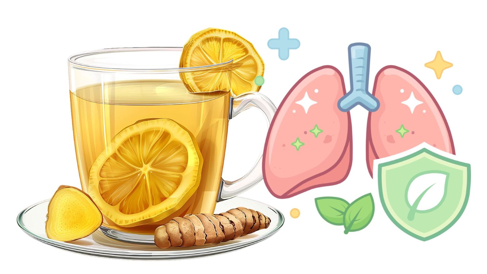 Le thé au gingembre et au citron est bon pour les poumons et détoxifie le corps. Graphique: Thanh Thanh