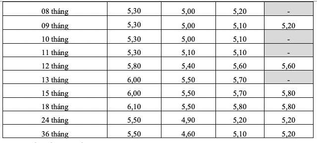 Biểu lãi suất tiết kiệm online của HDBank. Ảnh: HDBank  