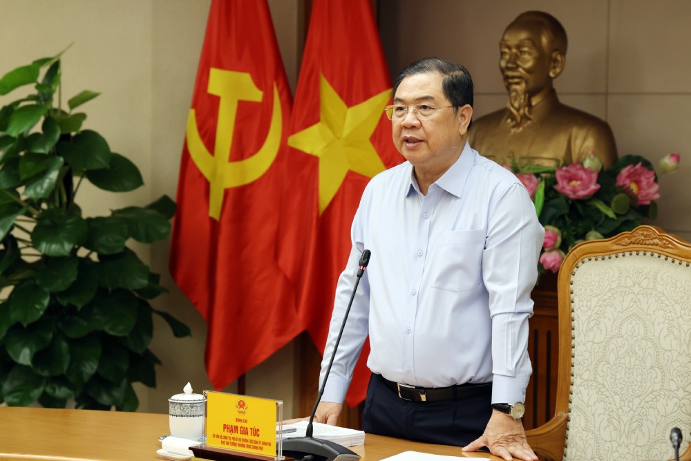 Politburo Member, Standing Deputy Secretary of the Party Committee, Standing Deputy Prime Minister Pham Gia Tuc requested to review and consolidate the advisory and assisting apparatus of the Government Party Committee. Photo: VGP