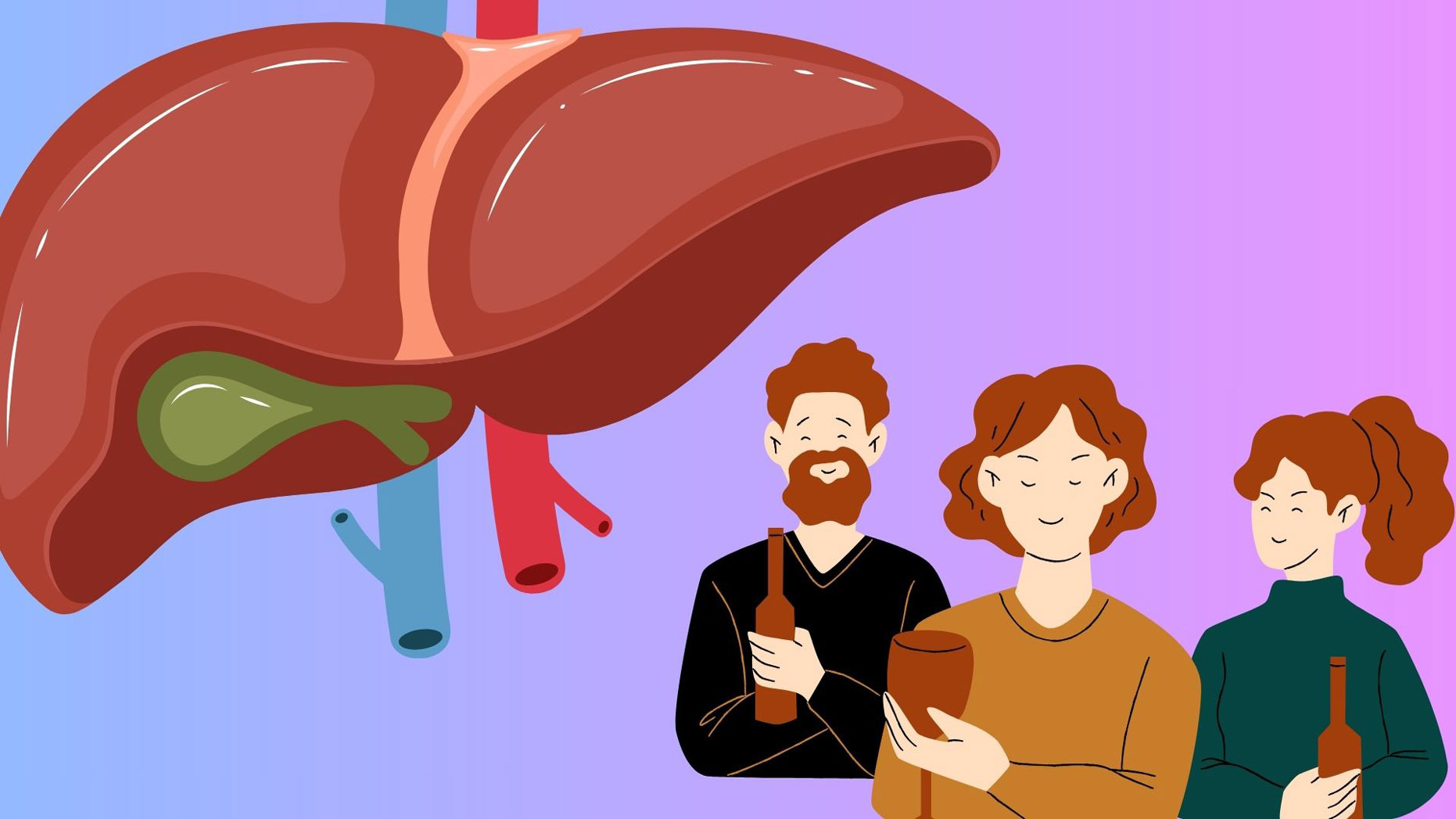 Overdrinking causes many serious problems for the liver. Graphic photo: Han Nghien