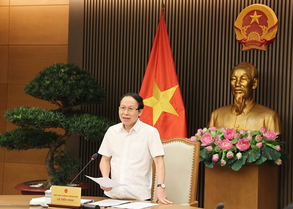 レ・ティエン・チャウ党中央委員、副首相が政府監察総局とのワーキングセッションで発言。写真:VGP