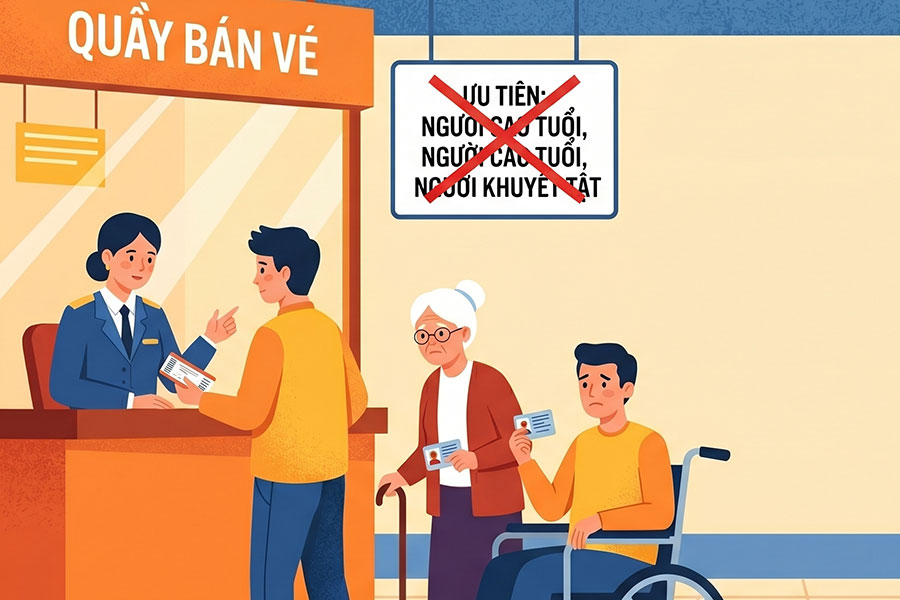 Fines when not prioritizing ticket sales to people with disabilities and the elderly