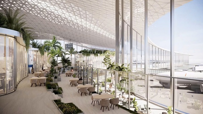 Thiết kế bên trong nhà ga hành khách mới của Cảng HKQT Phú Quốc. Ảnh: Sun Group 