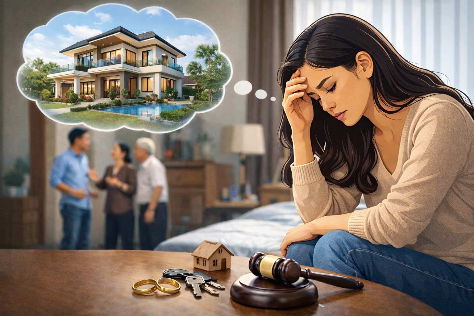 When marriage breaks down after living together, property division often becomes a complex issue. Photo: AI/Pham Ngoc