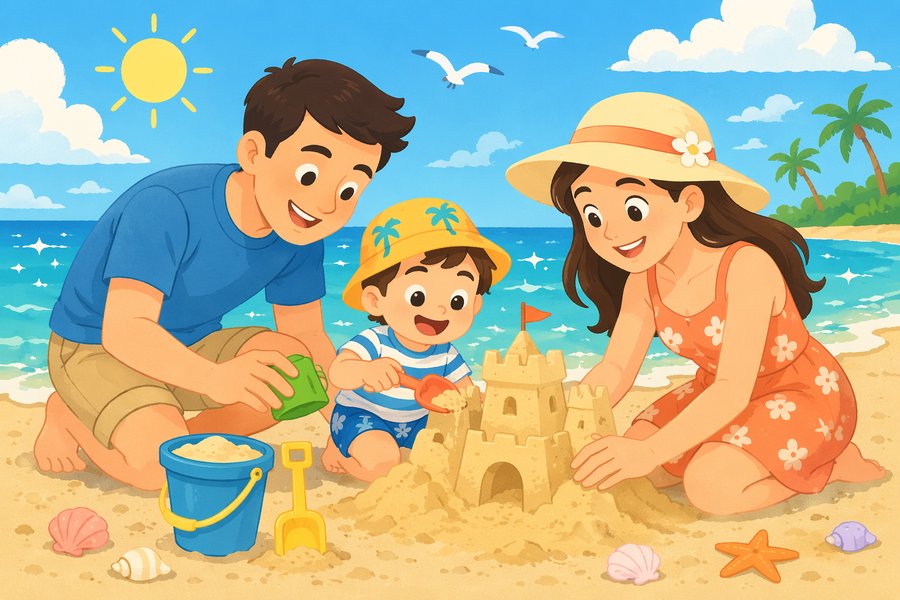 Chuyến đi nên ưu tiên sự nhẹ nhàng, có thời gian nghỉ xen kẽ để trẻ ăn, ngủ đúng giờ. Đồ họa: Thùy Linh