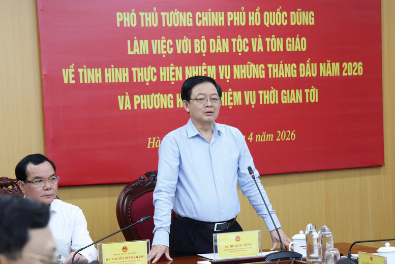 Deputy Prime Minister Ho Quoc Dung emphasized that actual effectiveness must be the highest measure for national target programs in ethnic minority and mountainous areas. Photo: Gia Huy/VGP