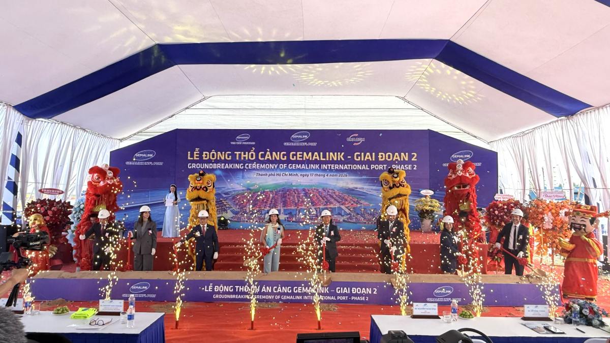 Quang cảnh lễ động thổ dự án cảng nước sâu Gemalink giai đoạn 2. Ảnh: Thành An