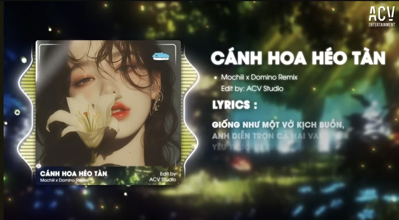 Ca khúc “Cánh hoa héo tàn” với phiên bản remix đang phủ sóng trên mạng xã hội Douyin. Ảnh chụp màn hình