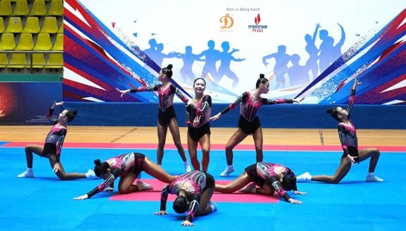 Vietnamese aerobic gymnasts always focus their expertise well and are ready to compete in international tournaments. Photo: Thanh An