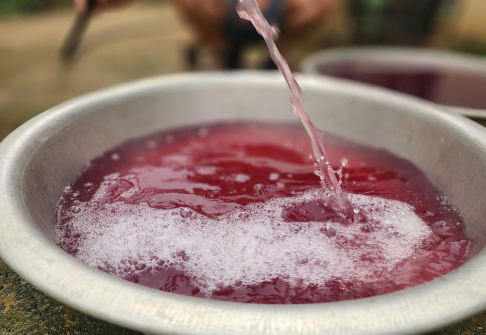 Người dân tại thôn Quảng Trung, xã Thạch Quảng, tỉnh Thanh Hóa tỏ ra lo lắng khi nguồn nước giếng khoan bất ngờ chuyển màu tím đỏ. Ảnh: Quách Du