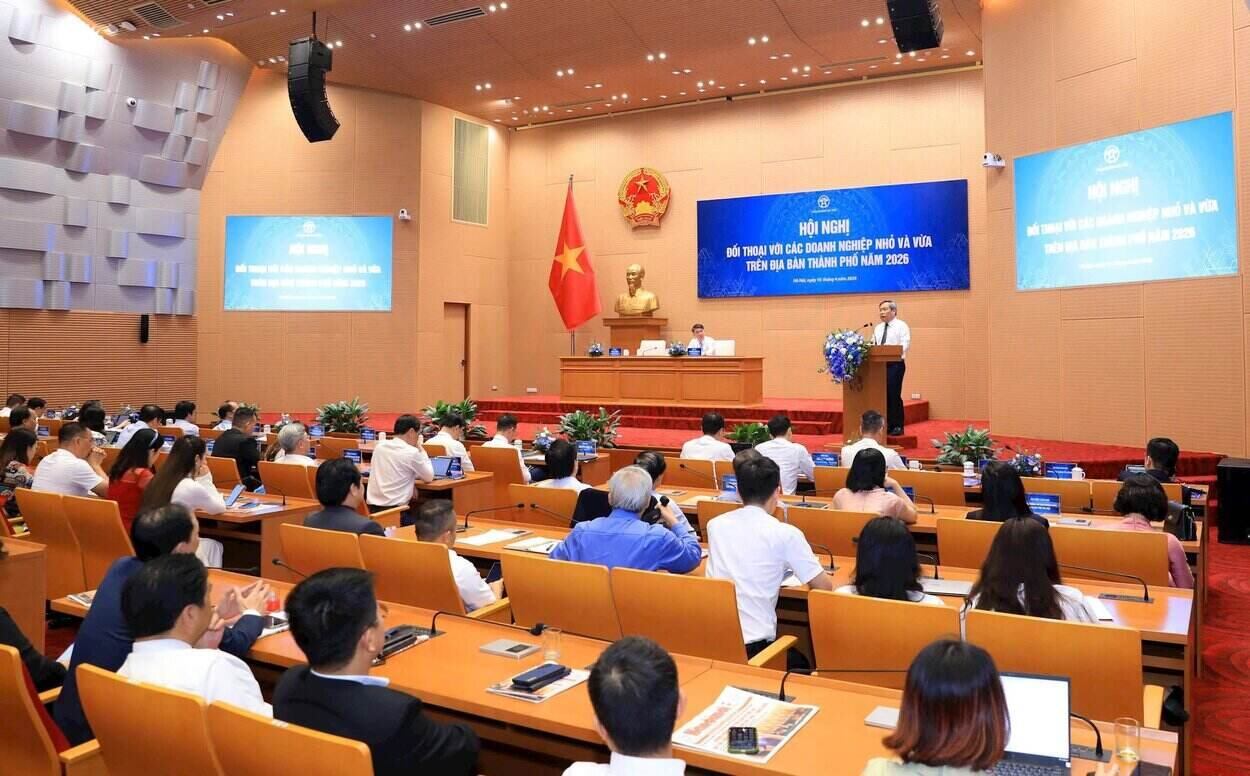 Dialogue conference with small and medium-sized enterprises in Hanoi city in 2026. Photo: Viet Thanh