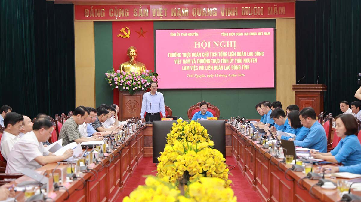 Nhiều kiến nghị của tỉnh Thái Nguyên đã được Thường trực đoàn Chủ tịch Tổng LĐLĐVN ghi nhận. Ảnh: Phùng Minh.