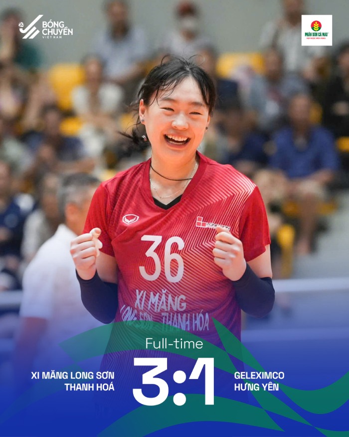 Xi măng Long Sơn Thanh Hóa thắng Geleximco Hưng Yên. Ảnh: BCVN