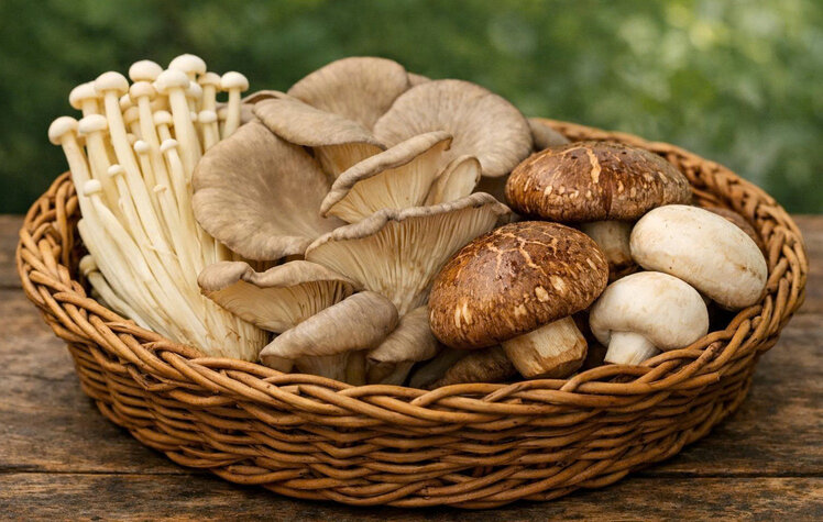 Eating mushrooms properly helps control uric acid and gout. Graphics: Huong Giang
