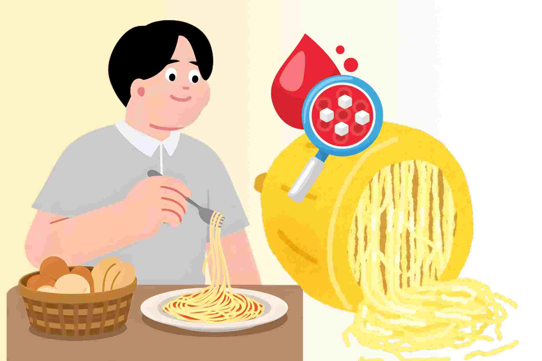 How does eating spaghetti affect blood sugar