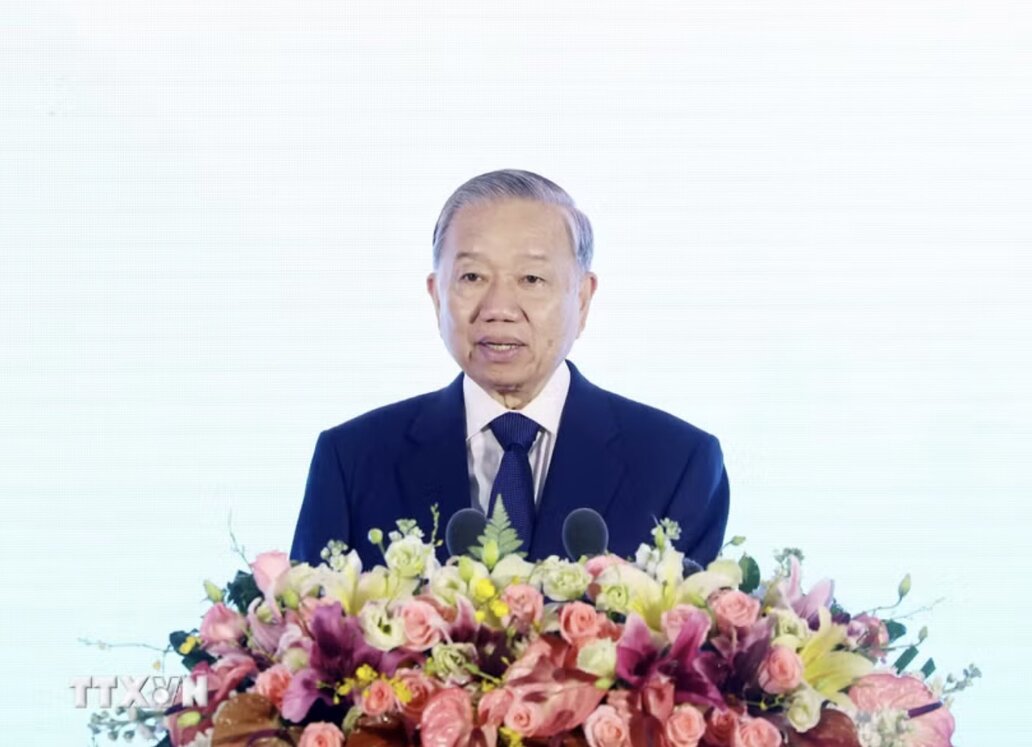 General Secretary and President To Lam speaks at the ceremony. Photo: VNA