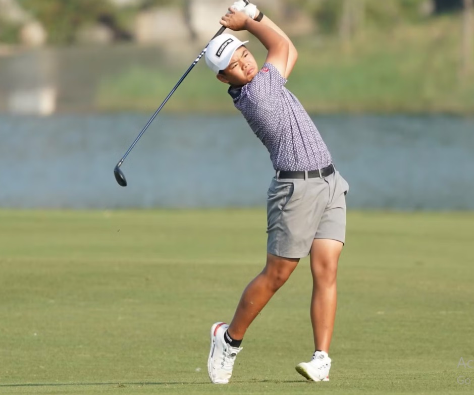 Nguyen Trong Hoang will participate in a valuable golf training course in May. Photo: Tienphonggolf