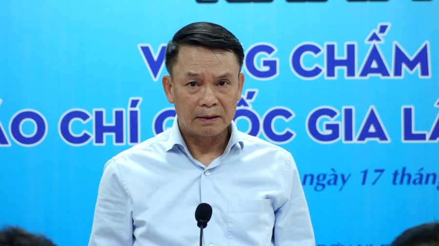 Ông Nguyễn Đức Lợi, Phó Chủ tịch Thường trực HNBVN, Chủ tịch HĐSK phát biểu khai mạc chấm sơ khảo Giải Báo chí Quốc gia 2025. Ảnh: HNB