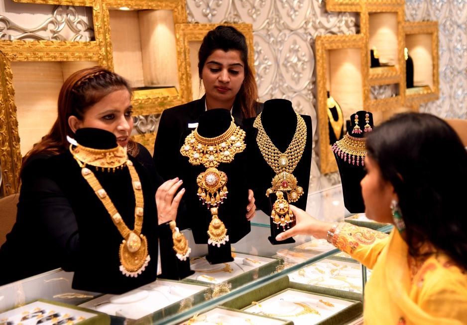 Một cửa hàng vàng ở Ấn Độ. Ảnh: Xinhua