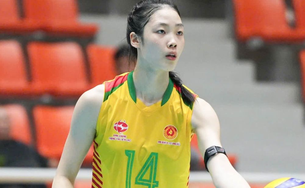 Chủ công Phạm Quỳnh Hương của đội Binh chủng Thông tin. Ảnh: Bóng chuyền Việt Nam