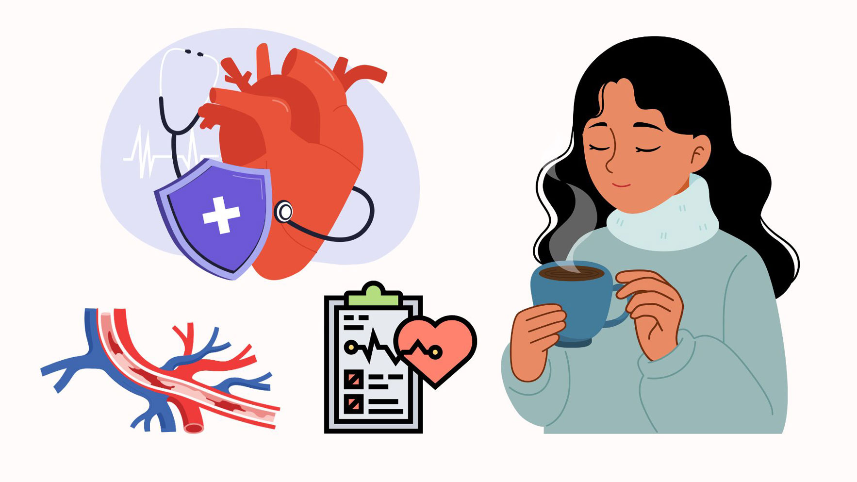 Moderate coffee consumption helps reduce cardiovascular risks. Graphic photo: Han Nghien