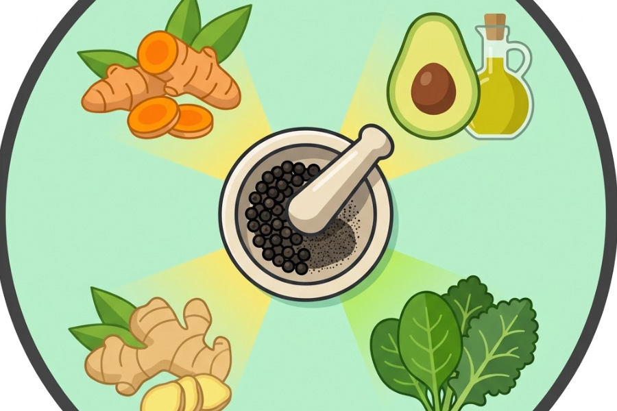 Food should be combined with black pepper to increase nutrient absorption. Graphics: Thien Nhan